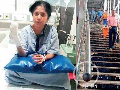 Woman loses a portion of finger while alighting staircase at Malad railway station