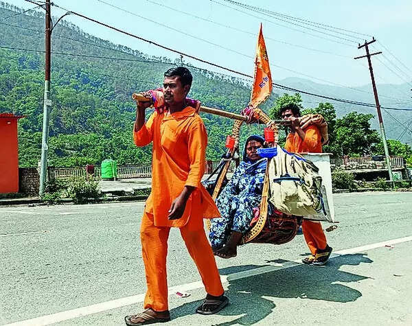 Mom on palanquin, 2 bros walk 1,200 kilometers to Yamunotri