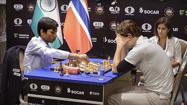 praggnanandhaa: Chess World Cup: Praggnanandhaa shocks Caruana, meets  Carlsen in final - The Economic Times