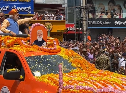 Karnataka assembly elections: PM Modi's roadshow begins in Bengaluru amid fanfare