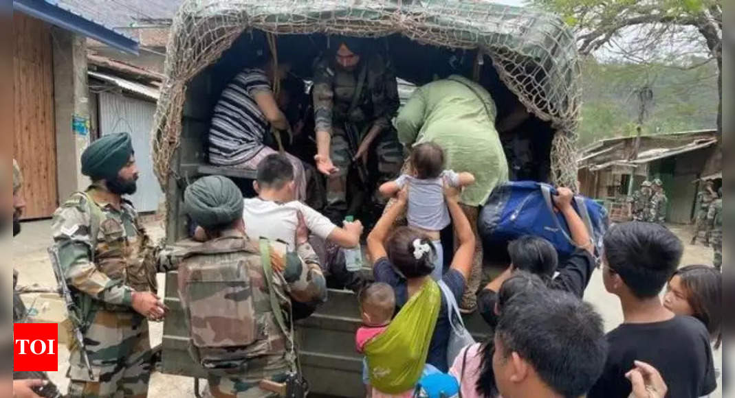 Army:  Indian Army, Assam Rifles rescue 23,000 civilians in violence-hit Manipur; curfew partially relaxed in Churachandpur | India News – Times of India