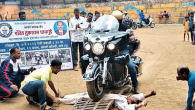 Stomach this! Heavy bikes ride over man 377 times; he breaks own record in Thane