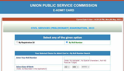 Upsc Cse Admit Card For Prelims Released On Upsconline Nic In Download Link Here Times