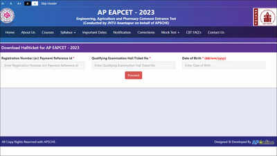 AP EAMCET 2023 Hall Ticket released on cets.apsche.ap.gov.in