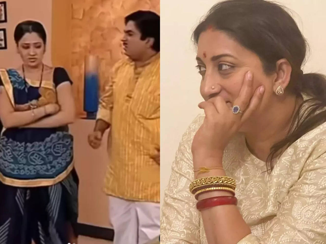Smriti Irani gives marriage advice by sharing Dayaben's clip from Taarak  Mehta; says, 'Please eat badam' - Times of India