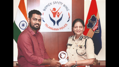 Bike taxi rider who saved girl felicitated in Hyderabad