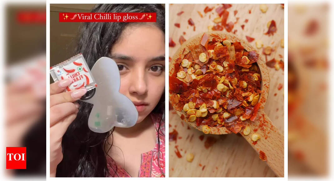 Viral This lip gloss is made with chilli flakes that plump up lips