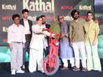 Sanya Malhotra stuns in a green pantsuit at the trailer launch of Kathal