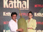 Sanya Malhotra stuns in a green pantsuit at the trailer launch of Kathal