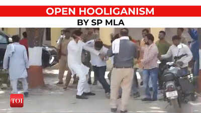 On cam: SP MLA Rakesh Pratap Singh thrashes BJP leader’s husband inside police station