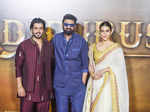 ​Kriti Sanon looks breathtaking in a 24-carat gold printed saree at the trailer launch of Adipurush