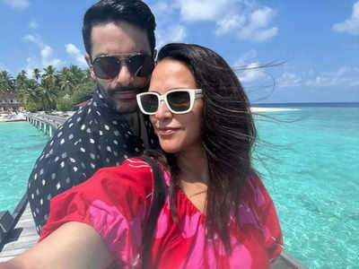 "Here's to holding you closer": Neha Dhupia wishes husband Angad on their 5th wedding anniversary