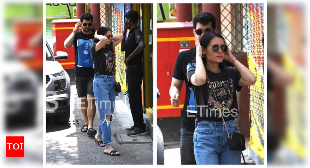 Karan Deol and fiancé Drisha Acharya spotted on lunch date, see pics inside | Hindi Movie News