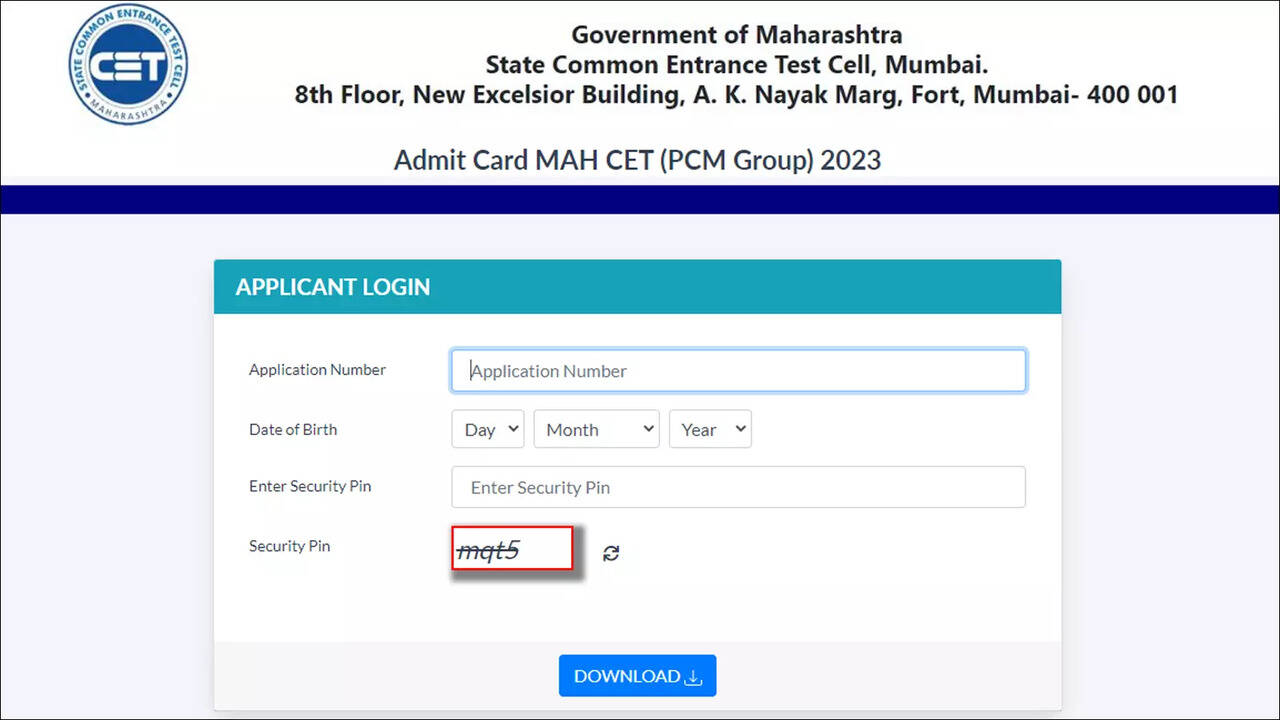 MHT CET PCB Admit Card 2023 released; download here - Times of India