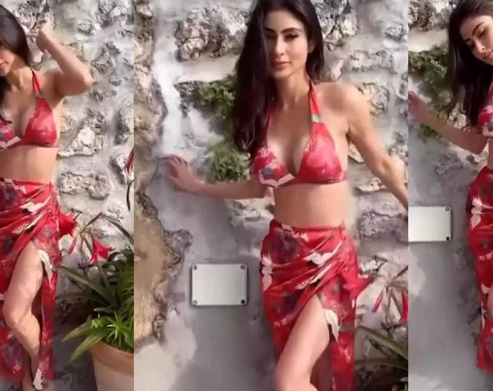 
Mouni Roy beats summer heat in a printed red bikini, flaunts her curves on camera
