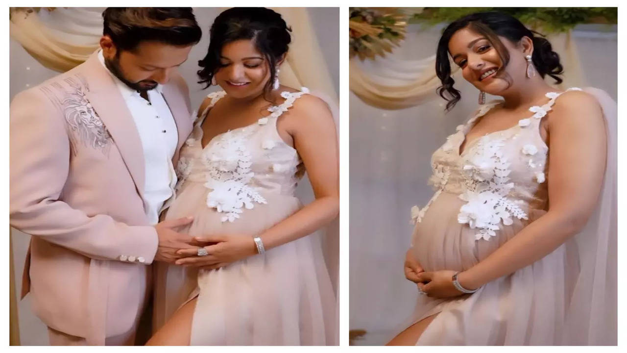 Ishita Dutta flaunts her baby bump as she poses for her maternity photoshoot  with husband Vatsal Sheth - Times of India