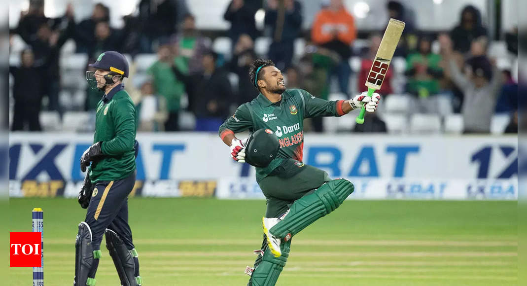 2nd ODI: Ton-up Najmul Hossein, Mushfiqur Rahim star as Bangladesh win Ireland thriller | Cricket News – Times of India