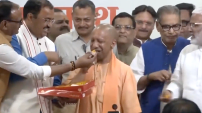 UP: BJP sweeps municipal elections, CM Yogi Adityanath celebrates victory