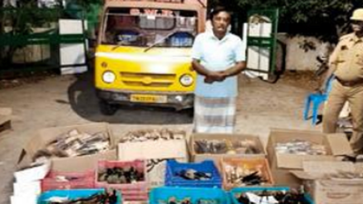 One held, 10,000 mongoose hair brushes seized at Pallavaram