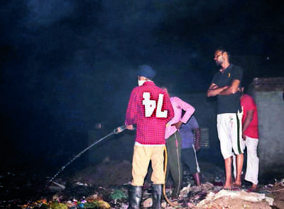 Burning garbage dump triggers panic in Giaspura