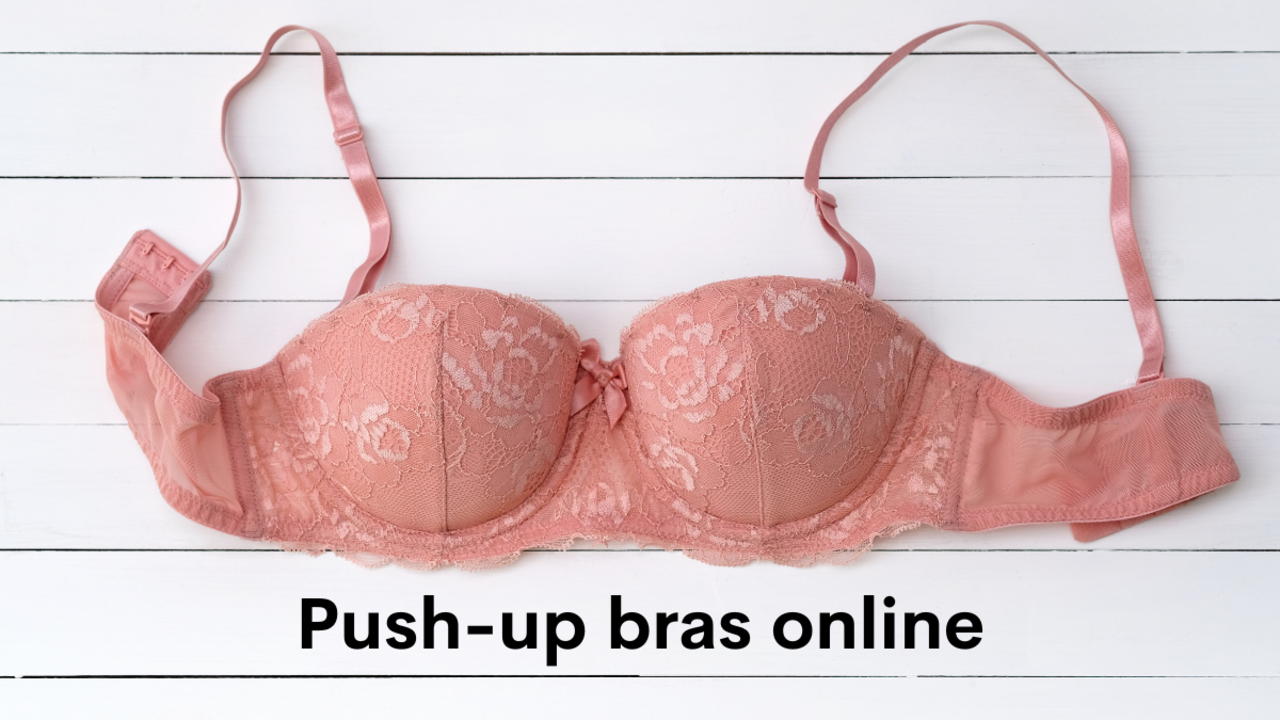 Padded Wired Lace Demi Cup Push-up Bra - Tango Red