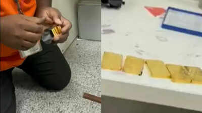 Watch: Gold bars concealed inside battery seized from flyer at Hyderabad airport