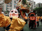Parade celebrating Tin Hau festival in Hong Kong