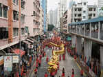 Parade celebrating Tin Hau festival in Hong Kong