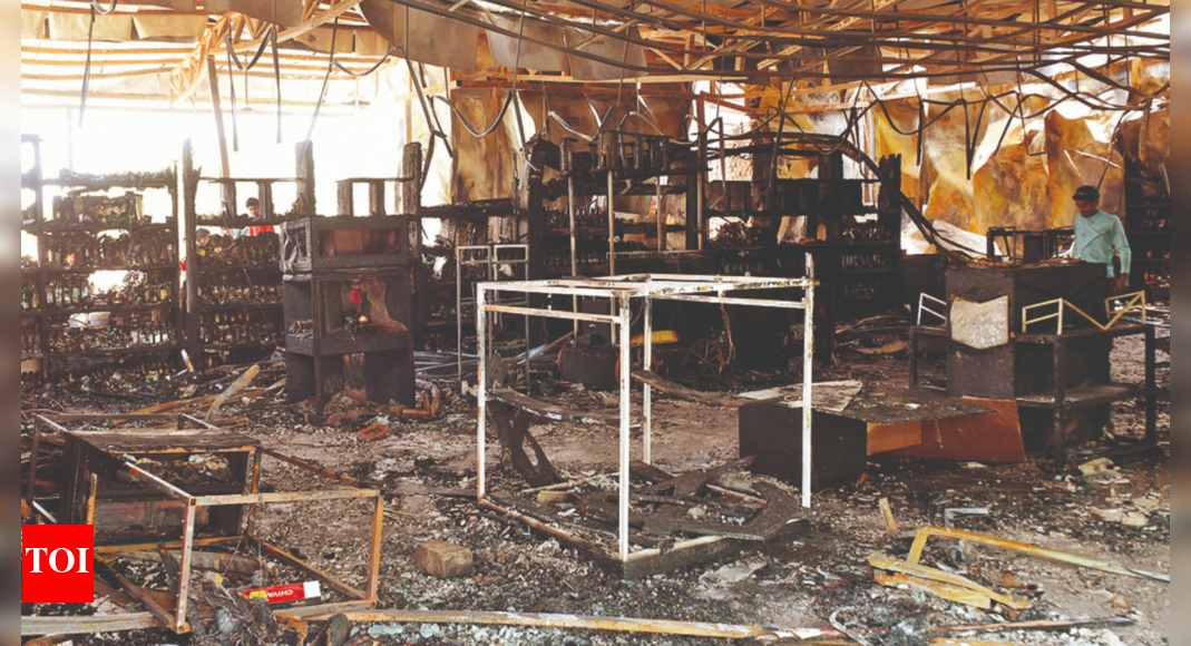 Short Circuit Triggers Blaze, Liquor Shop On Golf Course Rd Gutted