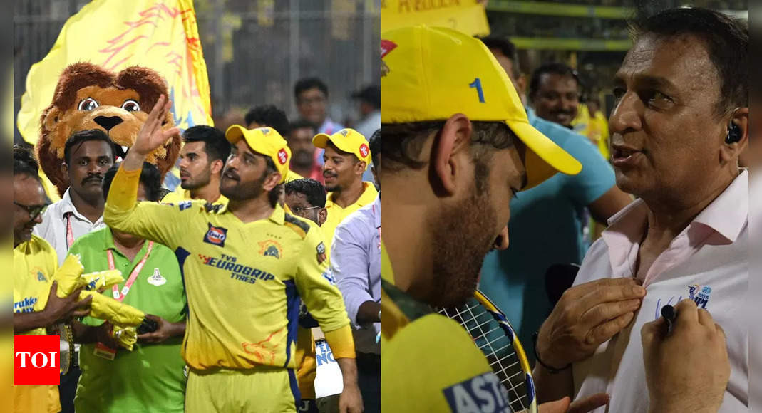 Watch: MS Dhoni, CSK thank Chennai crowd; Sunil Gavaskar takes Mahi’s autograph | Cricket News – Times of India