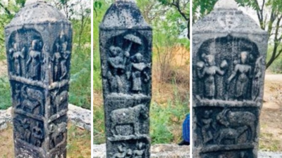 Ancient three-tiered memorial stone unearthed in Usilampatti