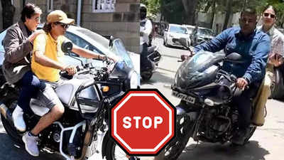 Amitabh Bachchan and Anushka Sharma in trouble! Mumbai Police to take action against the actors for NOT wearing HELMETS during their bike rides