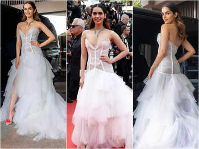 Manushi Chhillar looks like a white Cinderella in this couture gown by Fovari at Cannes 2023