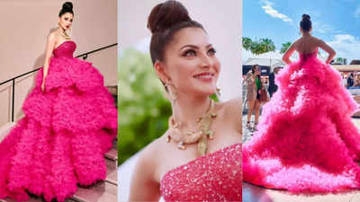 Cannes Film Festival 2023: Urvashi Rautela brings a pop of colour in a pink tulle gown, but her crocodile jewellery steals the limelight!