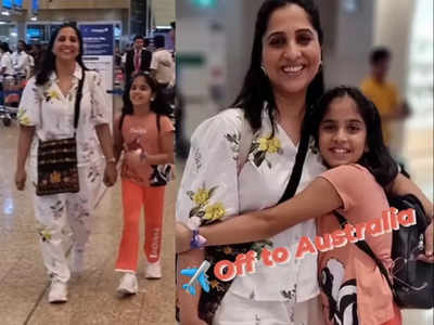 Madhurani Gokhale Prabhulkar takes a break from Aai Kuthe Kay Karte, leaves for Australia with daughter Swarali