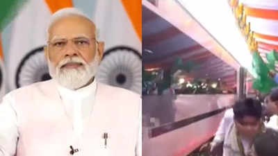 PM Narendra Modi flags off Vande Bharat Exp from Puri to Howrah
