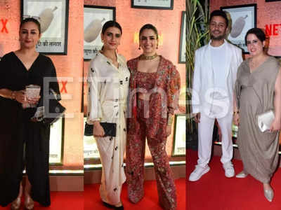 Sanya Malhotra, Fatima Sana Shaikh, Guneet Monga and more: Celebs at the screening of 'Kathal'