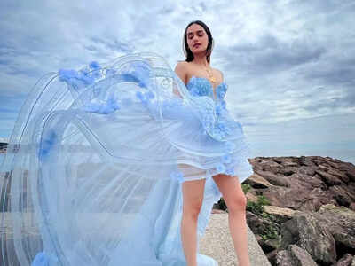 Manushi Chhillar channels her inner Disney princess with her new look in sky blue dress at Cannes 2023