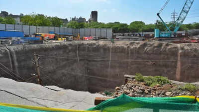 Road caves in during excavation in south Delhi's Maidan Garhi