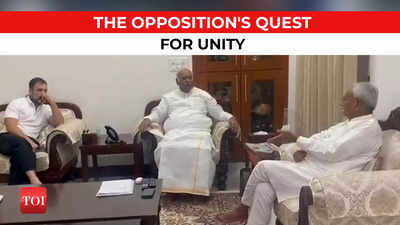 Nitish Kumar meets Mallikarjun Kharge, Rahul to plan roadmap for opposition unity