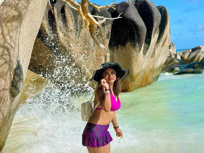 Deepika Das enjoys a vacation in Seychelles; sets the temperature soaring in a bright pink bikini co-ord set