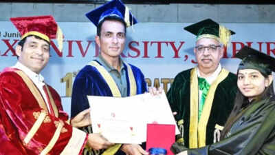 Inspiring graduates to make a positive impact: Actor Sonu Sood receives Honoris Causa at Apex University's 1st convocation ceremony