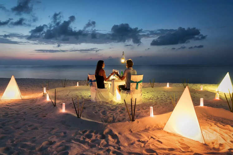 Candle light dinner by the beach