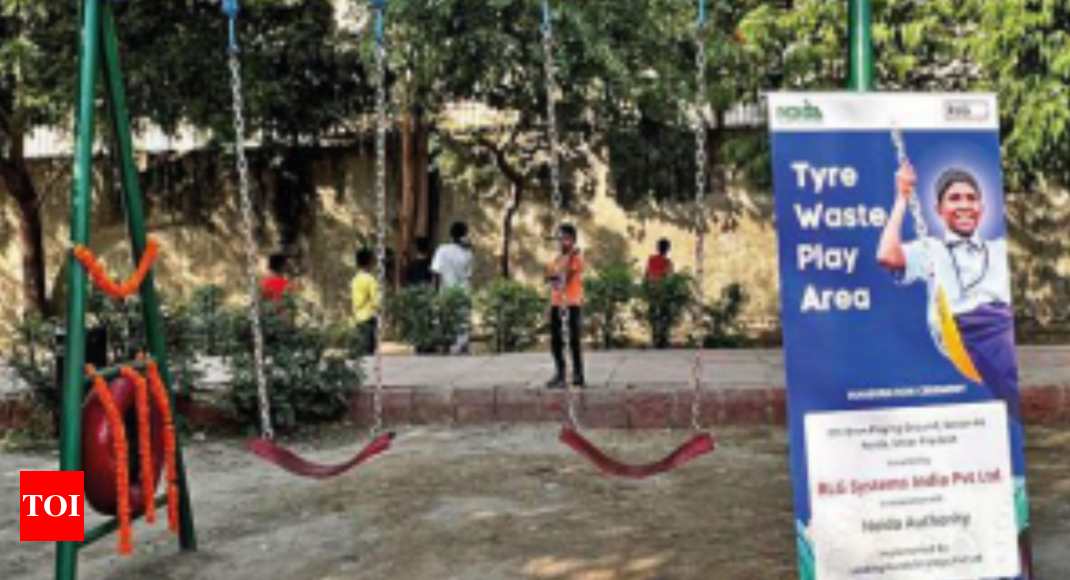 Scrap to swings: City's first tyre park comes up in Sec 44 | Noida
