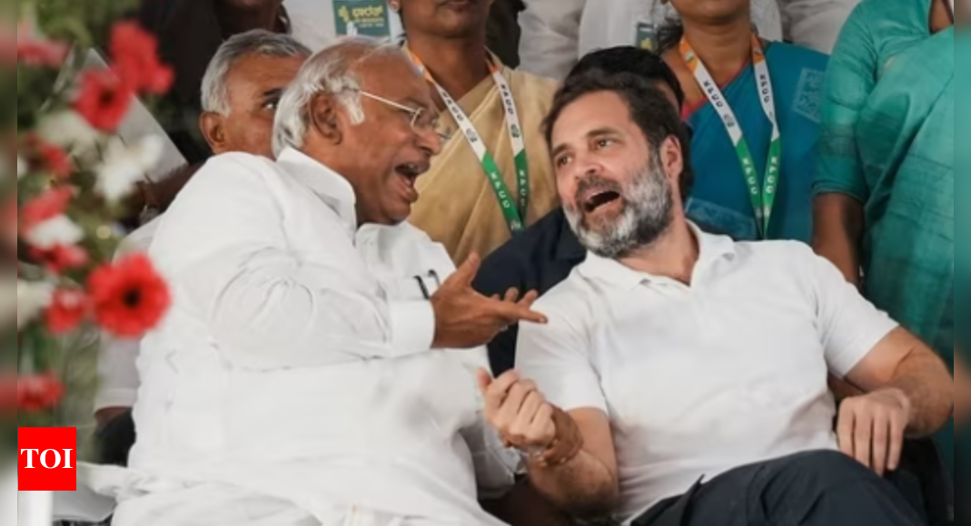 Rahul Gandhi Meets Mallikarjun Kharge Ahead Of Karnataka Cabinet Expansion The Times Of India