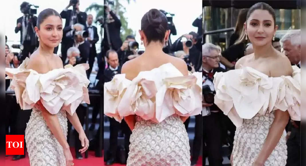 Anushka Sharma melakukan debutnya di Cannes dengan gaun off-shoulder Richard Quine |  Film berita Hindi