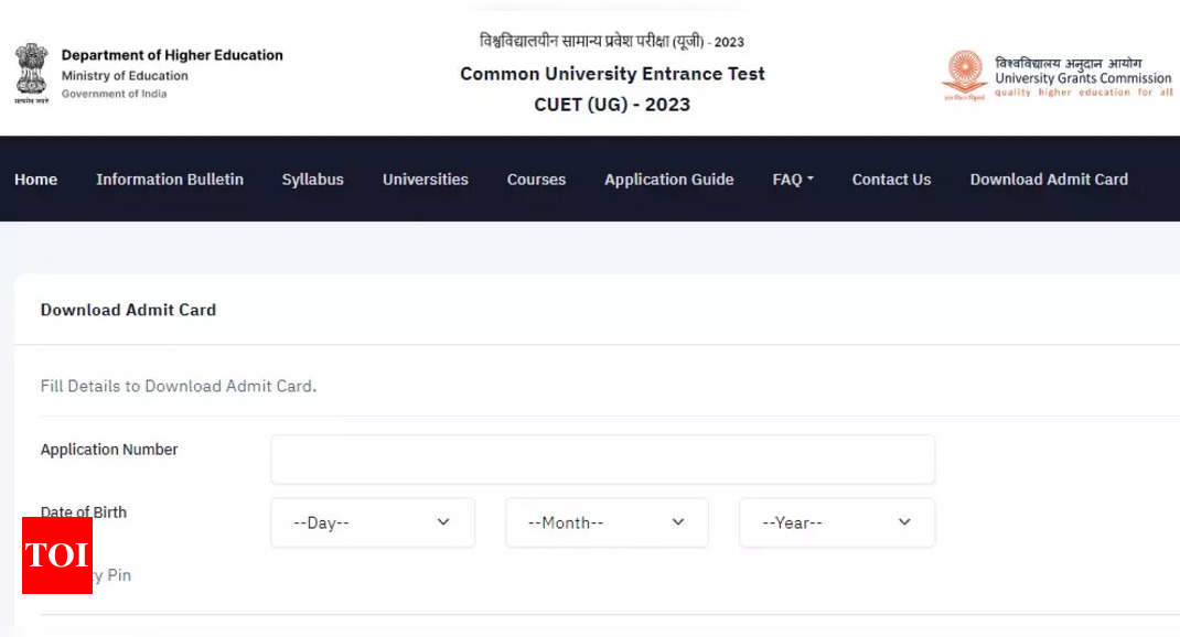 CUET UG Admit Card 2023 released for May 29 to June 2 exams, direct link to download