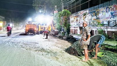 Night work on to reopen arterial roads in Trichy