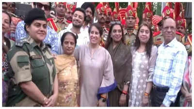 Oscar-winning producer Guneet Monga visits international border in Jammu, attends beating retreat ceremony