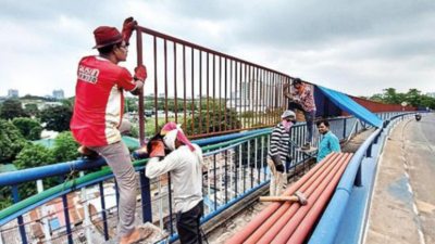 Vidyasagar Setu gets high railings to curb suicide bids